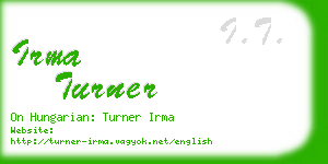 irma turner business card